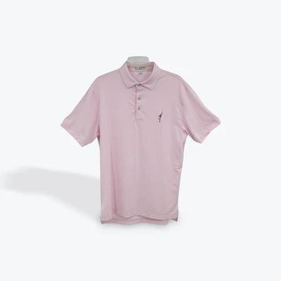 Camisa polo de golf Peter Millar Summer Comfort rosa a rayas mediana para hombre Foto 1 de 4