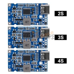 Modulo di ricarica batteria Type-C USB 2S 3S 4S BMS 4.5V-15V 18W 2A Li Li Li-ion - Foto 1 di 15