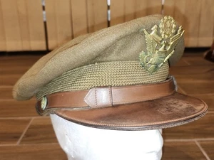 WW2 WWII US ARMY OFFICER VISOR CRUSHER CAP AIR CORPS FORCE SZ 7-1/2 ORIG. NICE! - Picture 1 of 19