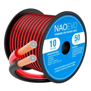 10 Stärke Draht 50 Fuß, 2 Leiter Elektrischer Draht Rot Schwarz Kabel, Flexibel/Lo... - Bild 1 von 7