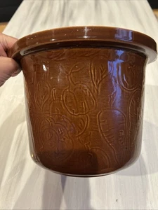 Vintage Faberware Schongarer Topf Ersatzeinsatz braun glasiert mit Gemüse - Bild 1 von 6