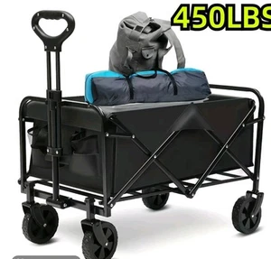 Collapsible Folding Wagon Cart Heavy Duty Outdoor Camping Garden Beach Cart USA - Picture 1 of 4