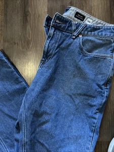 Volcom Jeans Mens 36 x 31 Blue Denim Pants Solver Modern Straight Leg Dark Blue - Picture 1 of 11