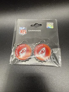 Official NFL Kansas City Chiefs Bottle Cap Dangle Earrings - Picture 1 of 2