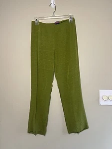Vintage Mac & Jac 100% Silk Green Pant Trousers Small 4 - Picture 1 of 13