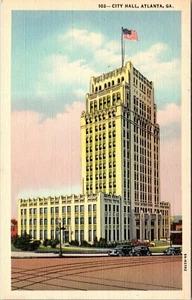 City Hall Atlanta Georgia Linen Postcard - Picture 1 of 2
