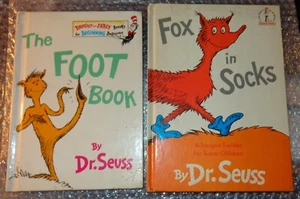 2 ALTE VINTAGE GEBUNDENE DR. SEUSS BÜCHER 19 ? FUCHS IN SOCKEN & 1993 DAS FUSSBUCH - Bild 1 von 20