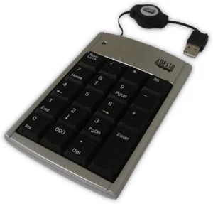 Adesso 19-Key Mobile USB Numeric Keypad w/Retractable Cable (AKP-150) - Picture 1 of 1