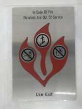 Stainless Steel Clearance In Case of Fire Elevator Signage 6" x 9" 