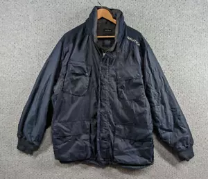 NAUTICA NS-83 Men's Retro Navy Blue Sports Sailing Fleece Lined Rain Jacket - XL - Picture 1 of 20