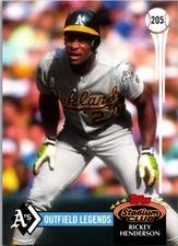 2020 Topps Throwback Thursday Rickey Henderson 205 1992 Stadium Club OF Legends