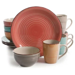 12-Piece Casual Assorted Colors Stoneware Dinnerware Set (Service for 4) - Picture 1 of 11