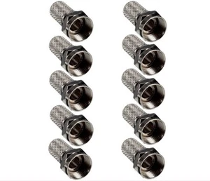 Lote de 10 cables coaxiales de giro tipo F RG6 conector enchufe antena TV CCTV - Imagen 1 de 2