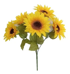 Girasol 19" Arbusto 5-Grande Flor de Seda Hogar Artesanía Patio Boda Patio Decoración - Imagen 1 de 6