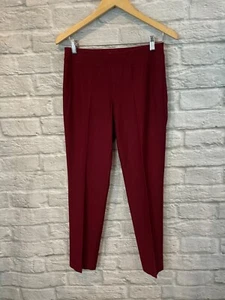 Eileen Fisher Slim Ankle in Deep Claret Washable Stretch Crepe Pants XS - Picture 1 of 6