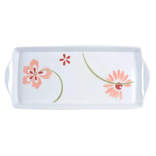 New Corelle Coordinates 15" Melamine Rectangular Handled Tray Pretty Pink - Image 1 of 1