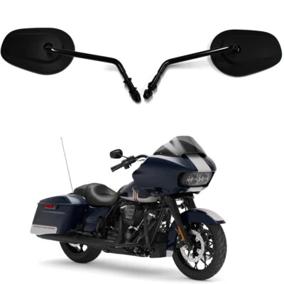 Fit For Harley Davidson Electra Glide 1990-2020 Black Long Stem Rearview Mirrors - Image 1 of 4
