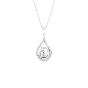 0.15 Ct 925 Sterling Silver Diamond Pendant Necklace 18" H-I Color, I2 Clarity - Picture 1 of 6