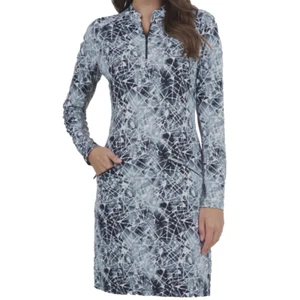 IBKUL Evie schwarz weiß Stehkragen Langarm Kleid Größe Small UPF 50+ - Bild 1 von 4
