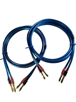 Samurai TRUE 10 Gauge Wire Speaker Cable Pair W/ Gold Banana Plugs. - Image 1 of 2