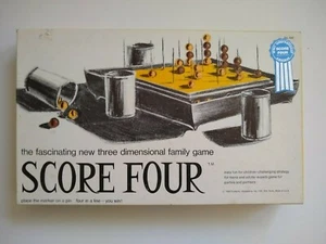 Vtg 1968 Board Game Score Four Three Dimensional 3D Tic Tac Toe Complete - Picture 1 of 5