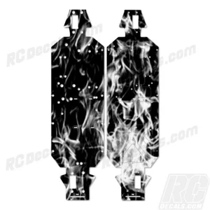 LOSI 5IVE T 4WD 2.0 TRUCK CHASSIS PROTECTOR WRAP GRAPHIC GREY FLAMES LOS251072 - Picture 1 of 1