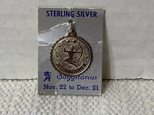 Zodiac Charm SAGITTARIUS STERLING SILVER New Old Stock ELCO Vintage - Picture 1 of 4