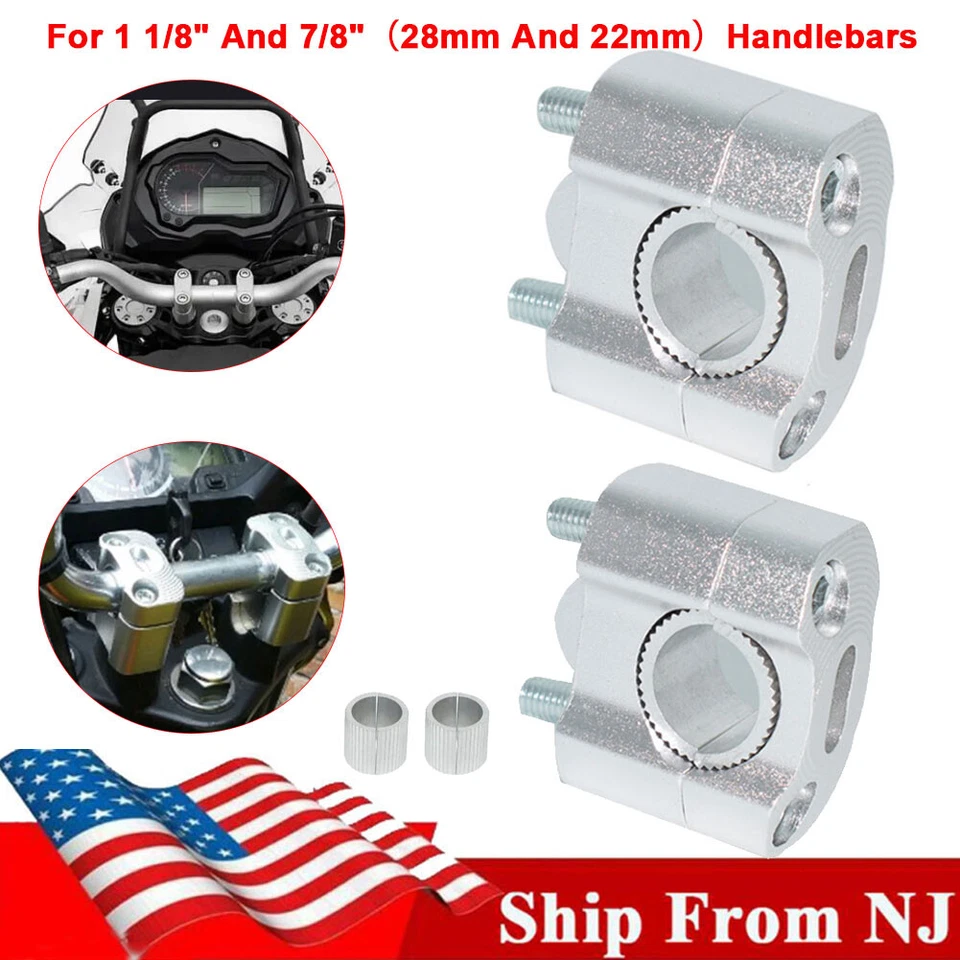 Adaptador Universal 7/8" Manillar Moto Abrazaderas Elevadores CNC Aleación Accesorios Foto 1 de 4
