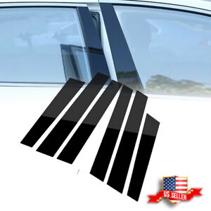 Black Pillar Post Covers Window Molding Protector Trims For 2007-2011 Honda CR-V