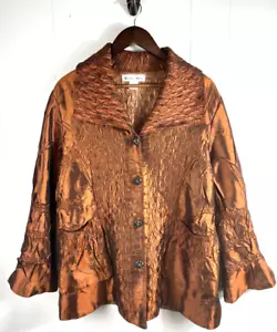 General Apparel Women’s Size Small Copper Evening Event Coat Jacket Pockets - Picture 1 of 8