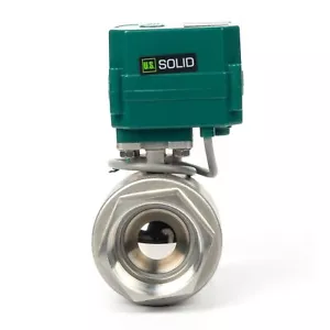 U.S. Solid Motorized Ball Valve 2in Full Port SS 9-24V NC Auto Return - Picture 1 of 9