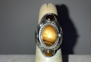 Mexico Taxco Sterling Tiger Eye Poison Ring