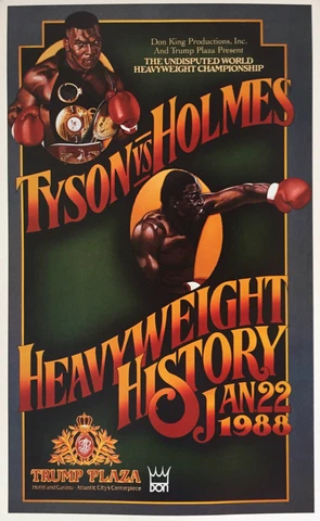 REPLICA Mike Tyson vs. Larry Holmes Boxing Fight Reproduction Poster Cover