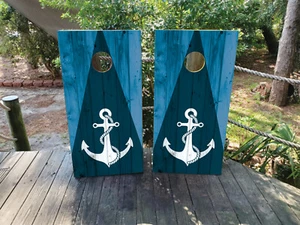 Avvolgi Cornhole IMPERMEABILE / Ancoraggio Nautico Blu - Foto 1 di 6