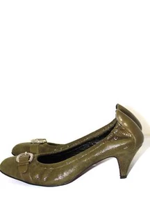 Zapatos de salón Taryn Rose Haute Footure cuero verde reptil gatito tacón talla 39,5 *$247 - Imagen 1 de 4