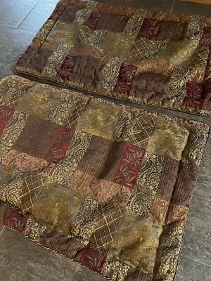 克罗西尔·加勒里亚拼贴 红色 棕色 图斯坎 (2 件) King Pillow Shams — 第 1/4 张图片