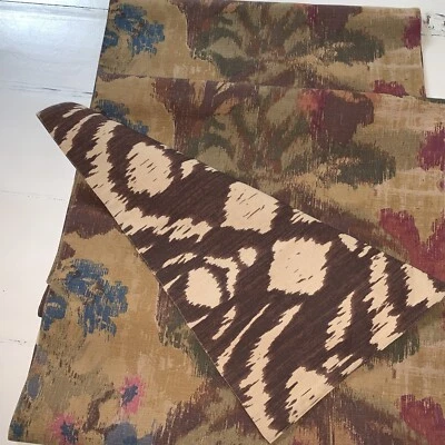 Pottery Barn Table Runner Reverse Cotton  IKAT/Floral FALL Thanksgiving 18x108” - Image 1 of 4