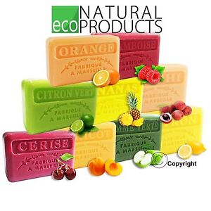 Savon de Marseille Natural French Soap with Organic Shea Butter Genuine FRUITS