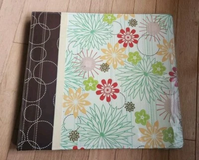 Scrapbooking Album 12x12  Plastic Cover   FLORAL  Brown Green Red Yellow NEW - Image 1 of 4