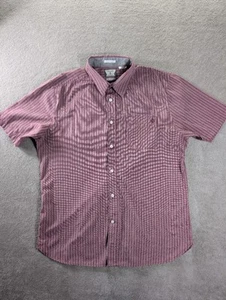 Volcom Shirt Mens Size L Red Striped Classic Fit Button Up Short Sleeve - Picture 1 of 10
