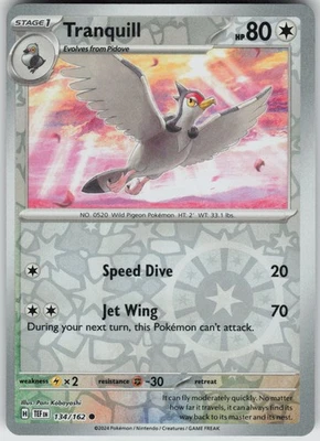 Pokemon Tranquill 134/162 SV05: Temporal Forces Common NM - Image 1 of 2