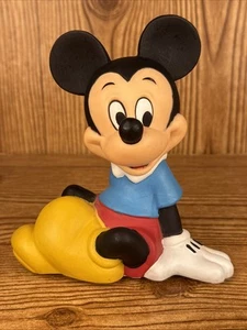 Hucha de vinilo plástico de goma dura vintage de Mickey Mouse Walt Disney - Imagen 1 de 8