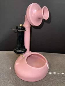 Vintage MCM Pink Candlestick Telephone Ceramic Planter 11" Tall #633 - Picture 1 of 8