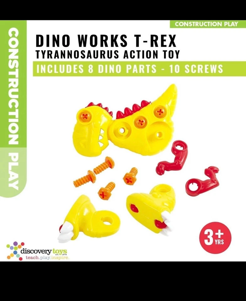 Dino Works Rolling T-Rex Build & Take Apart by Discovery Toys-nib Hard To Find - Image 1 of 1