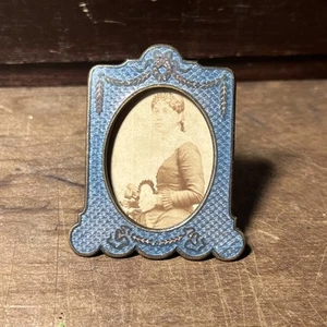 Beautiful Victorian Antique Enamel Blue Picture Frame Guilloche? Art Deco - Q2 - Picture 1 of 17