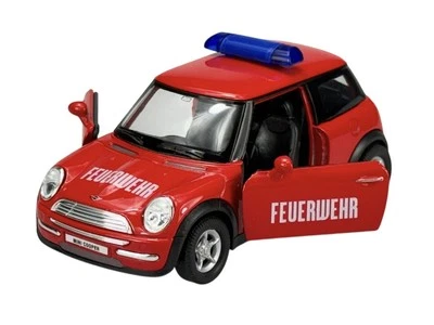 WELLY MINI COOPER FIRE BRIGADE 1:34-1:39 1/34 DIE CAST METAL MODEL NEW IN BOX  - Image 1 of 4