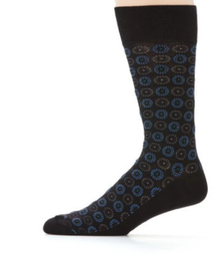 Calcetines PERRY ELLIS Azul Antracita Medallón Crew NUEVO Foto 1 de 1