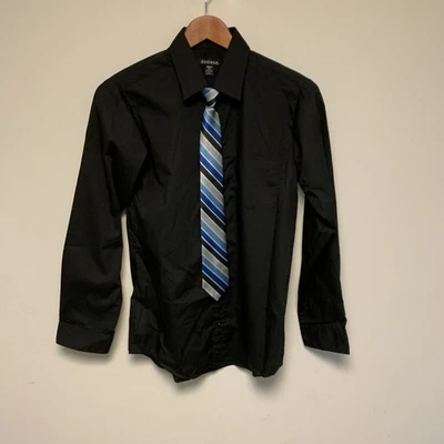 Conjunto de Camisa George Boys Corbata a Rayas Negra Manga Larga XXL -18 Foto 1 de 4