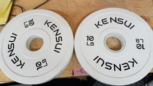 COPPIA piastre pesi olimpiche bianche Kensui 10 libbre (20 libbre totali) - Foto 1 di 3