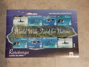 RAROTONGA COOK ISLANDS -2016-WWF-REEF MANTA RAY-MINIATURE SHEET- MNH - Picture 1 of 1